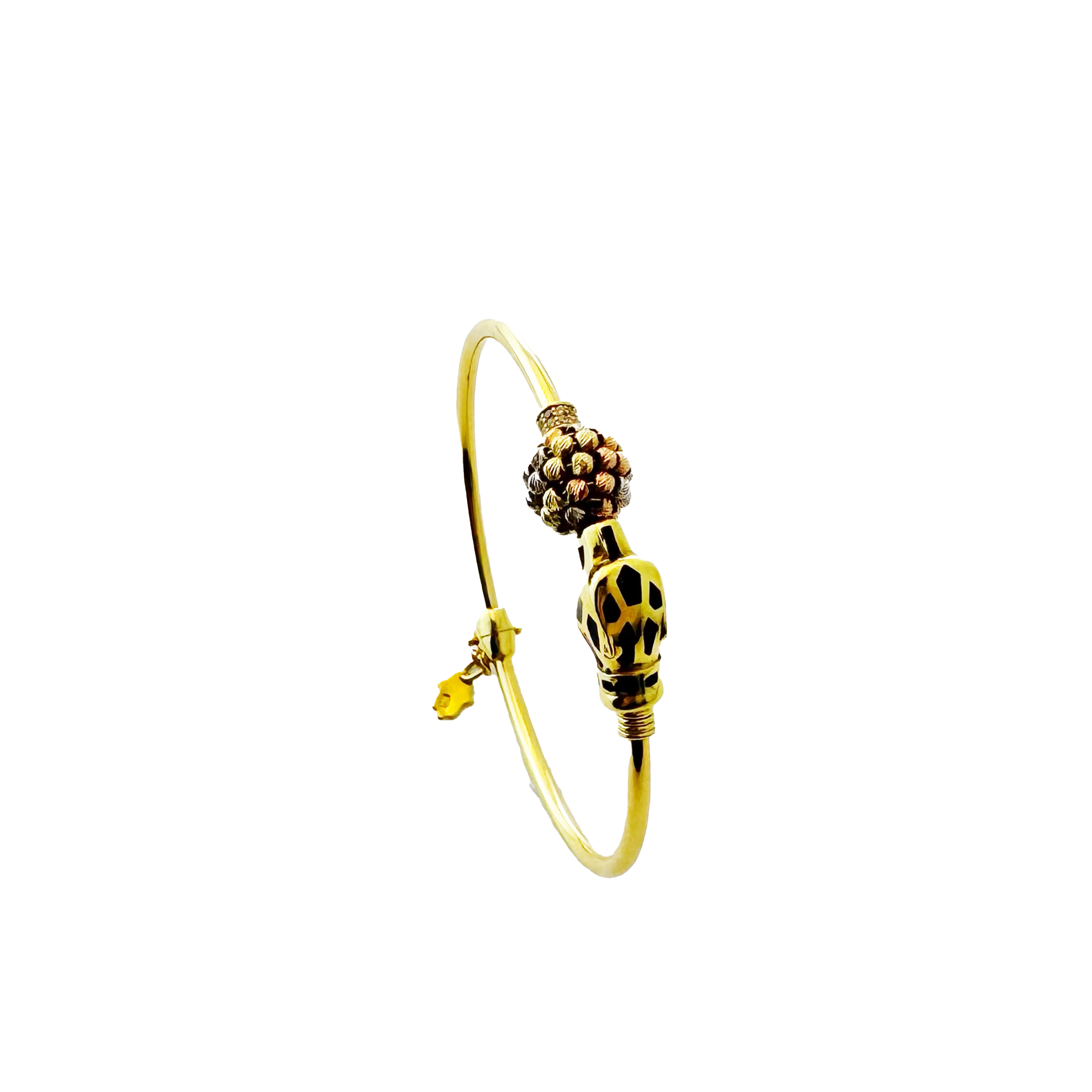 Bracelet Moderne en Or Jaune 18K - Motif Serti de Pierres Scintillantes
