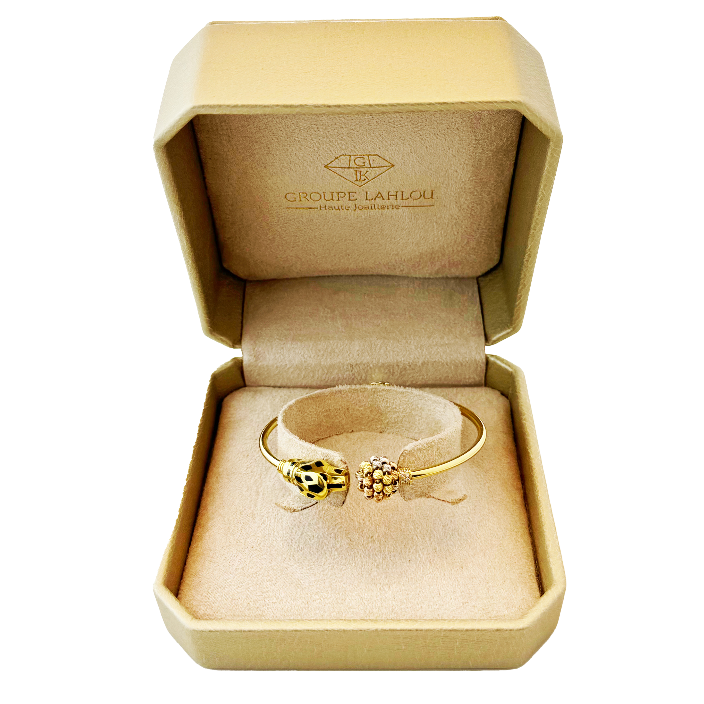 Bracelet Moderne en Or Jaune 18K - Motif Serti de Pierres Scintillantes