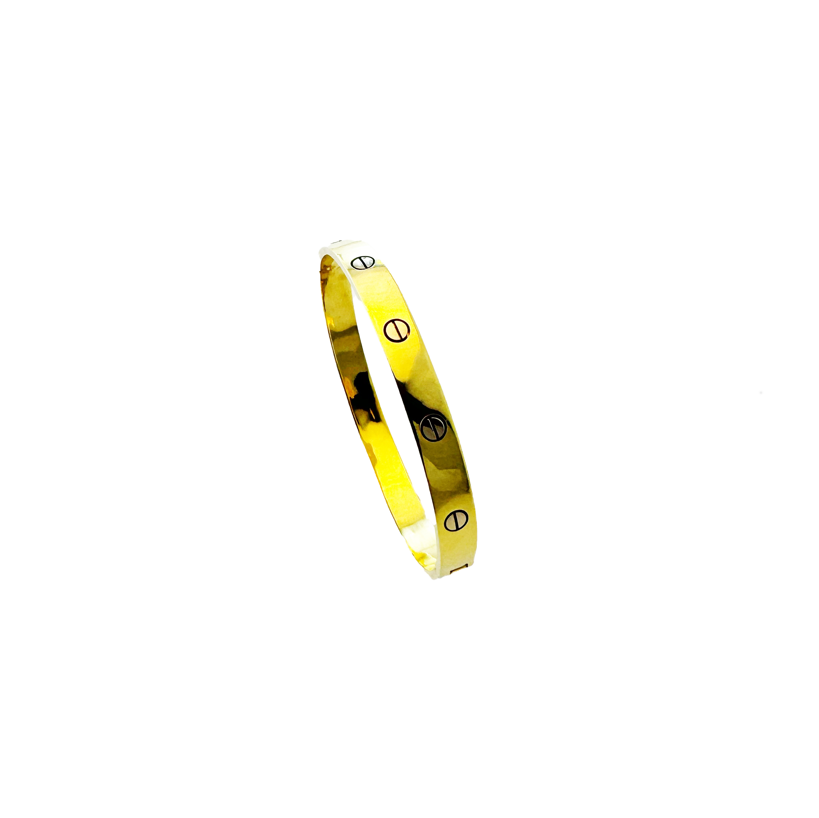 Bracelet Jonc Or Jaune 18K – Design Iconique Gravé, Élégance Intemporelle et Moderne.