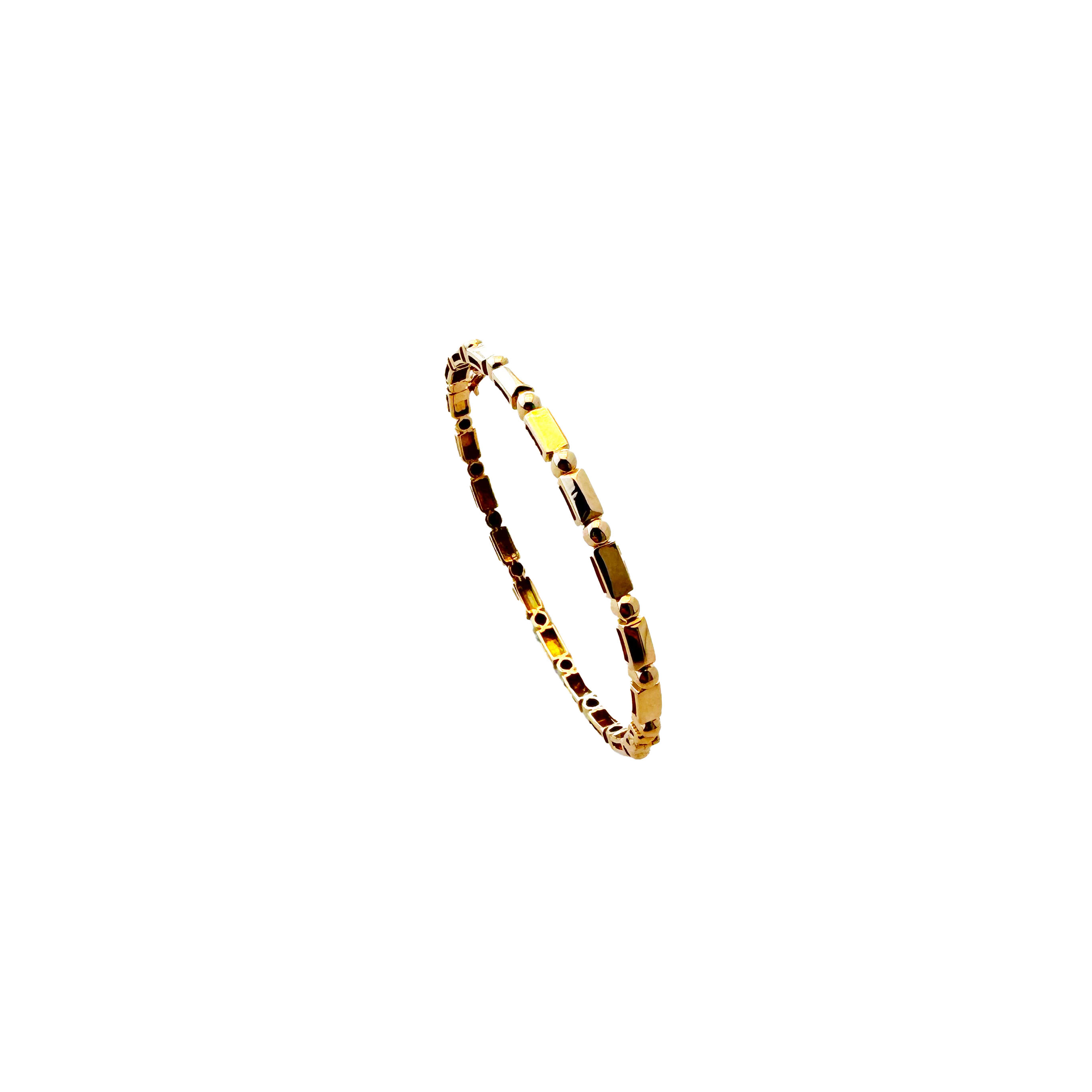 Bracelet Chaîne Or Rose 18K – Maillons Géométriques, Élégance Moderne et Épurée.