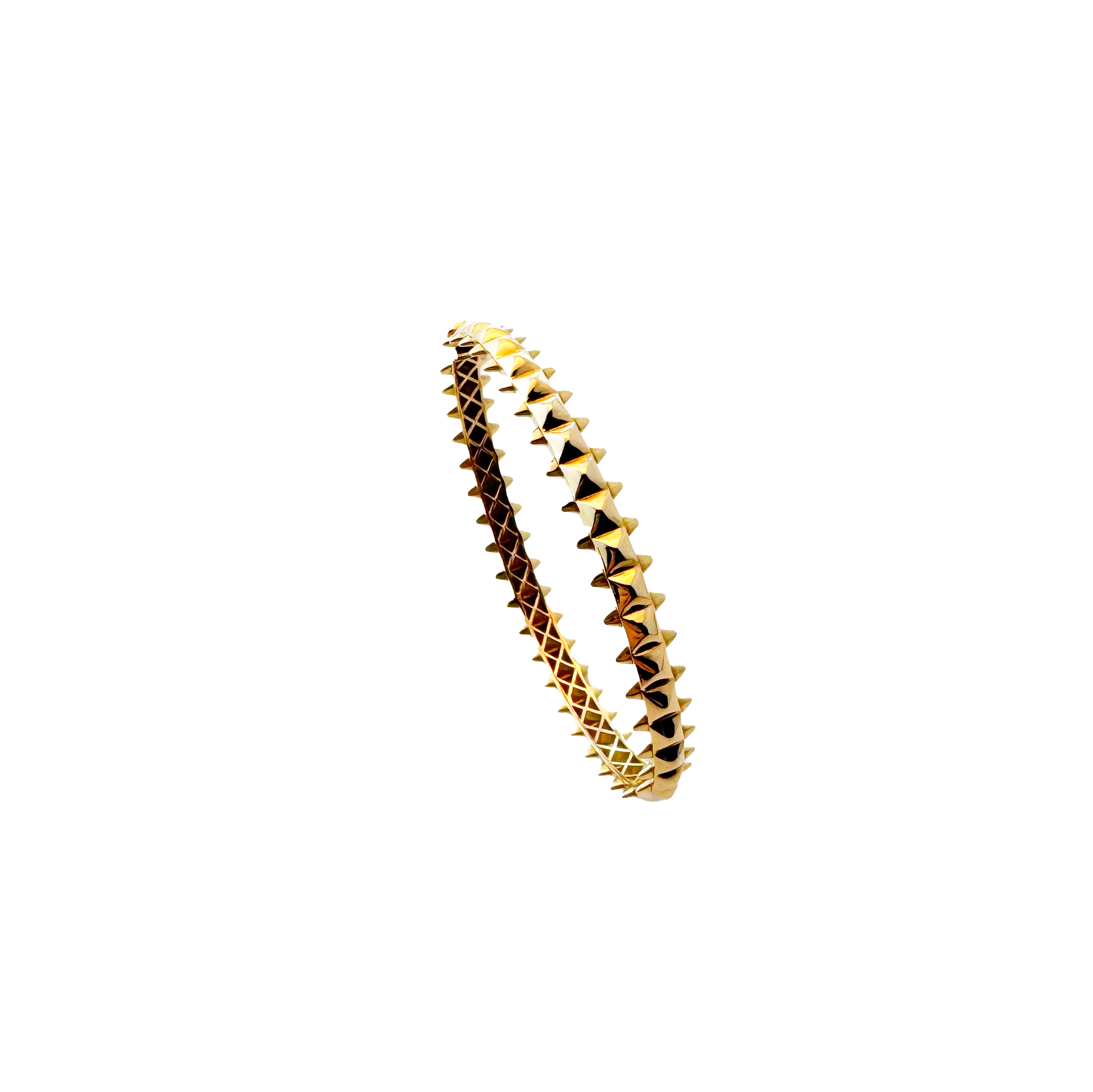 Bracelet Jonc Or Rose 18K – Design Clous Audacieux, Style Rock-Chic Tendance.