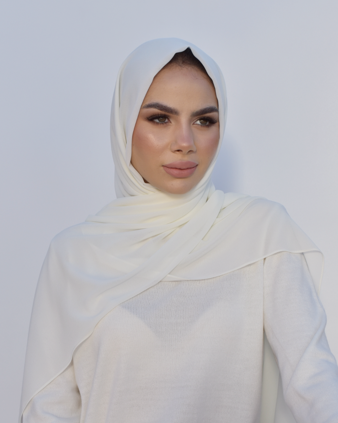 Châle crêpe chiffon - Old white