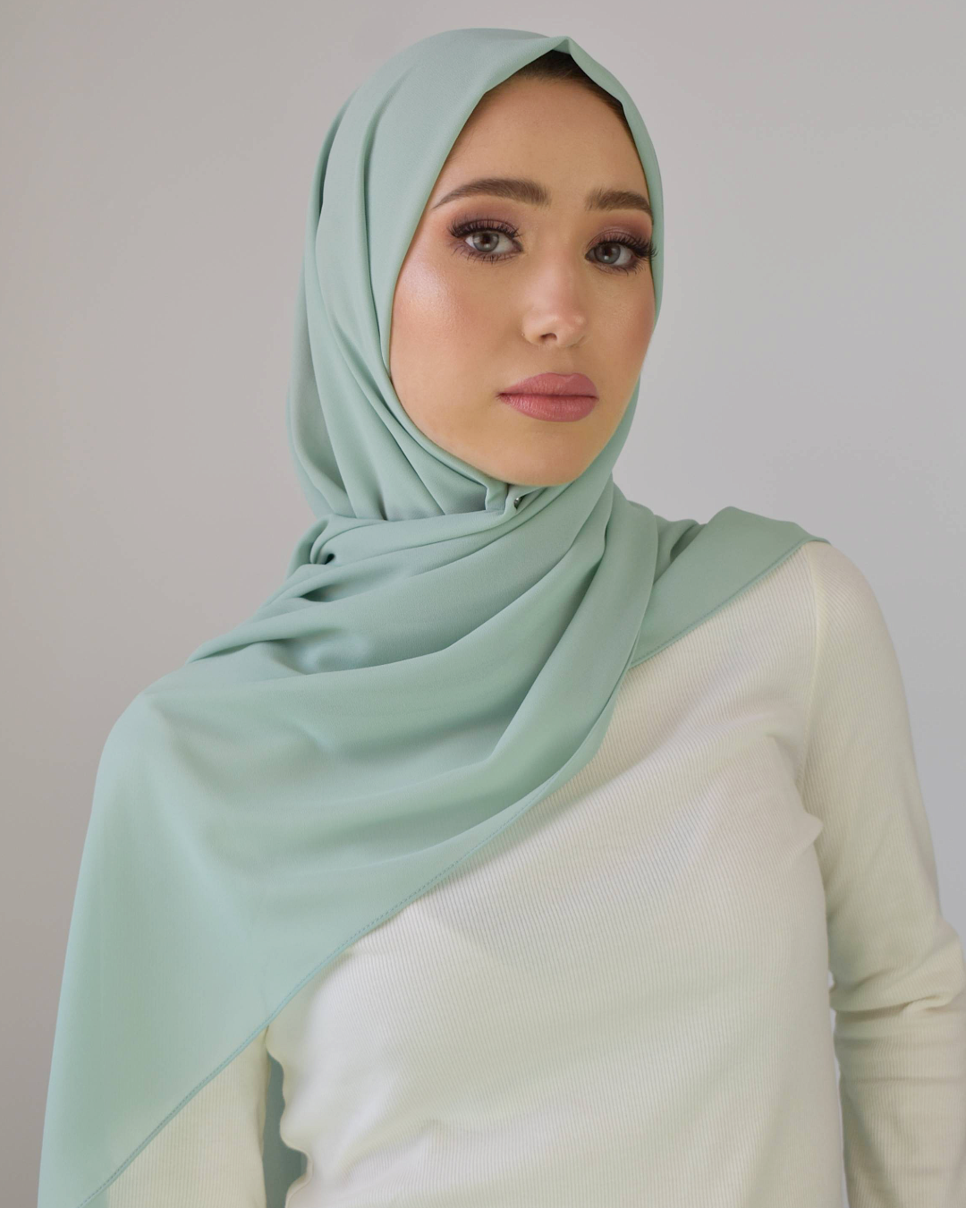 Châle crêpe chiffon - Ice mint