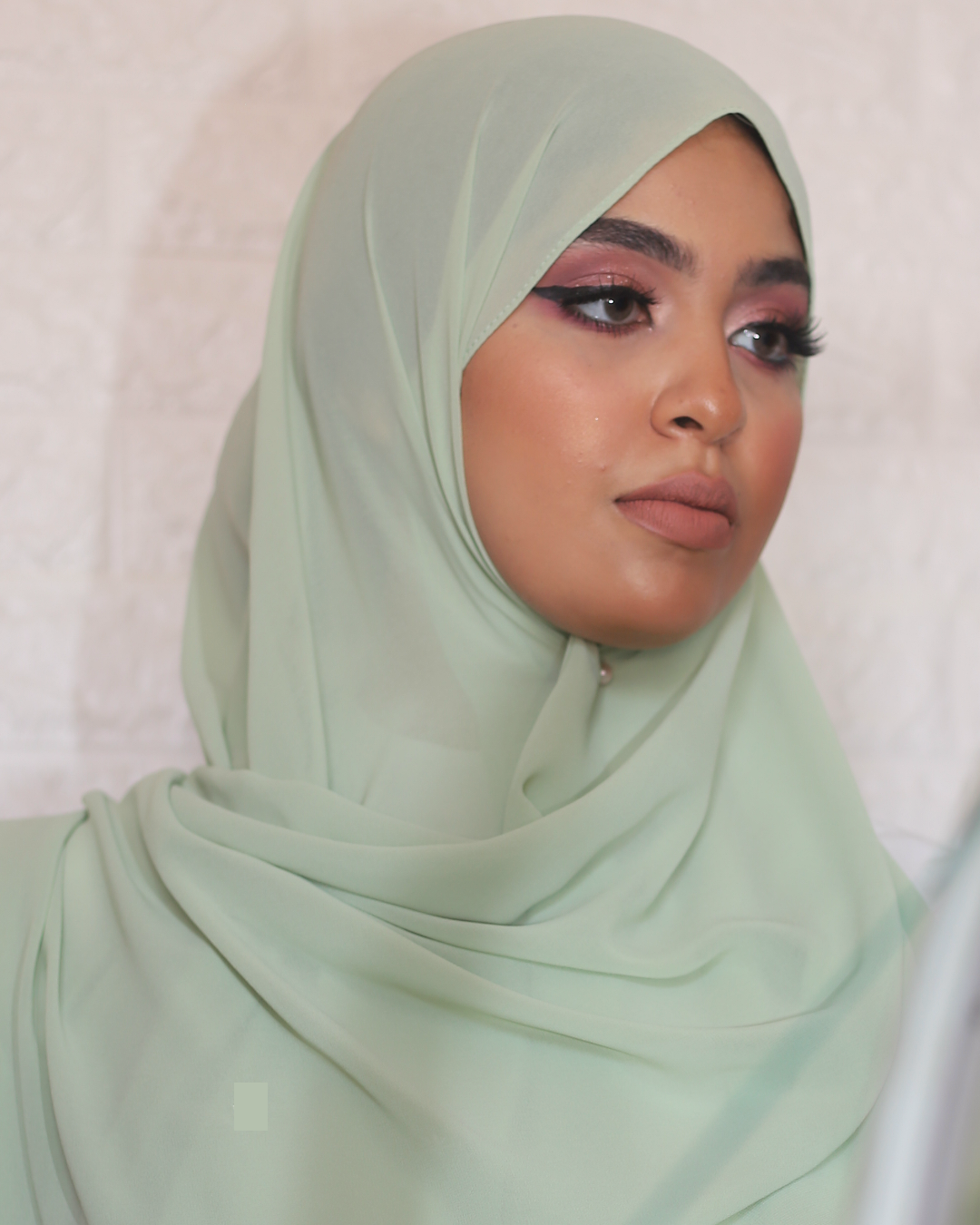 Châle crêpe chiffon - Pastel green 