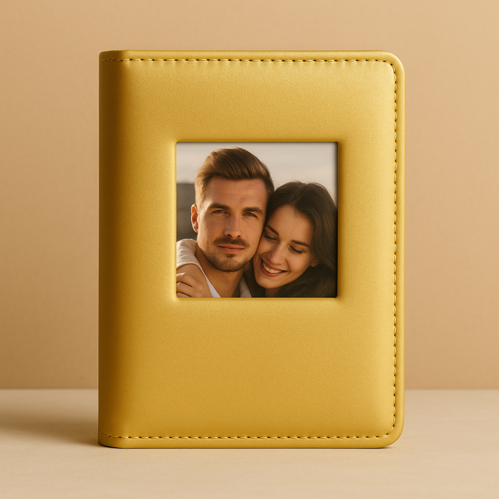 Album Photo 5x7 – Similicuir Jaune avec Cadre Photo Intégré thumbnail 1