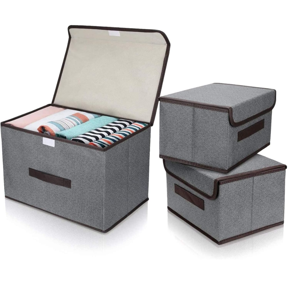 Boite de rangement de vêtements - 3 Pack - 1 grande et 2 petites - Polypropylène -Couleur Aleatoire