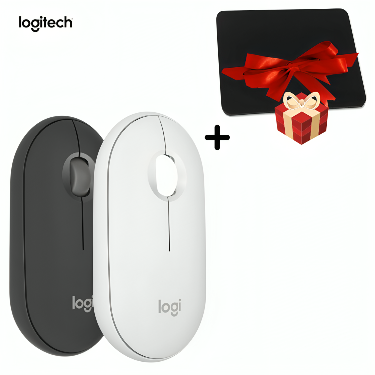 Pack Souris Logitech Pebble M350s Sans Fil avec Tapis de Souris Offert
