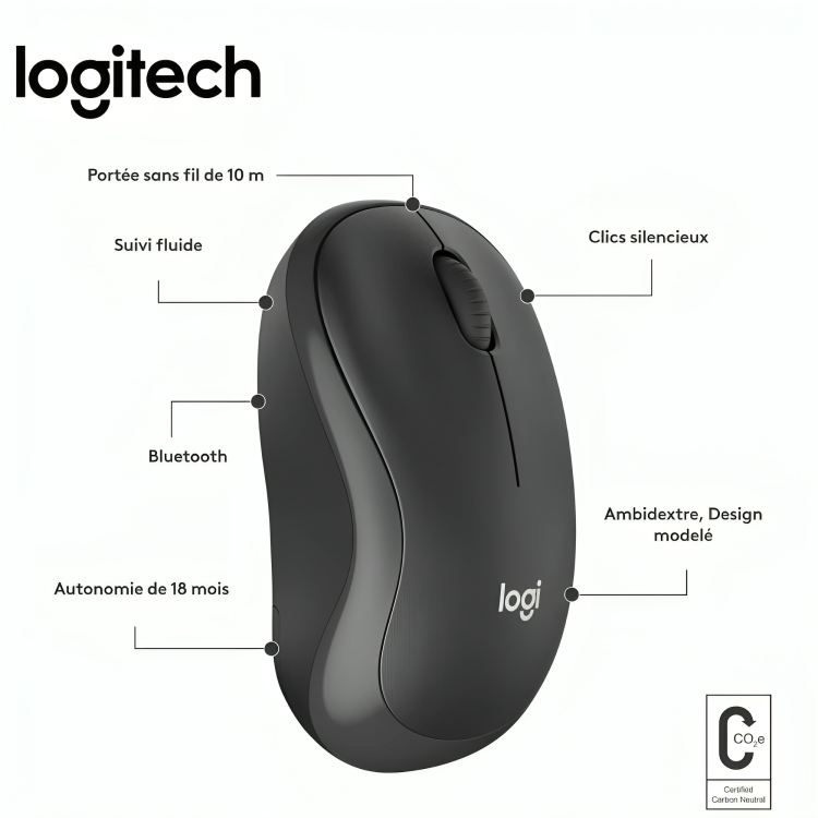 Pack Souris Logitech M185 sans Fil avec Tapis de Souris Offert thumbnail 5