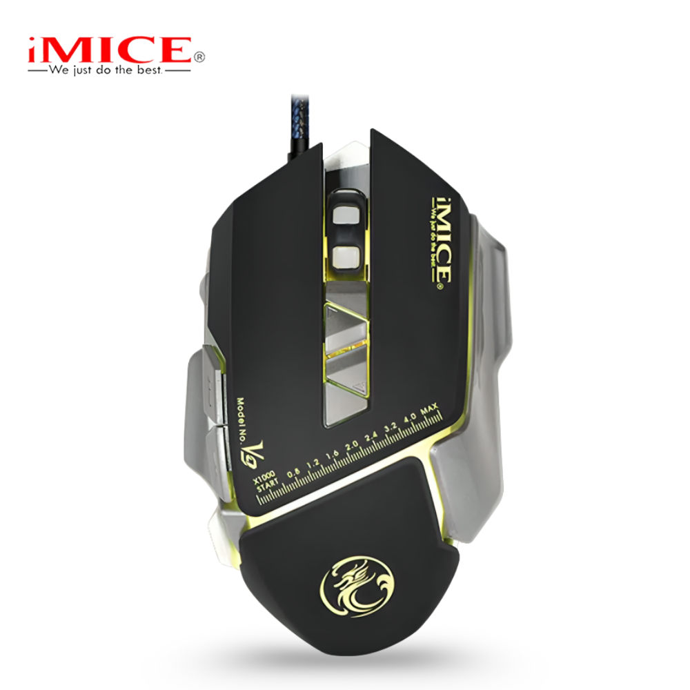 Souris Gamer iMICE V9 Filaire + Tapis de Souris Offert – RGB, 7 Boutons, Haute Sensibilité