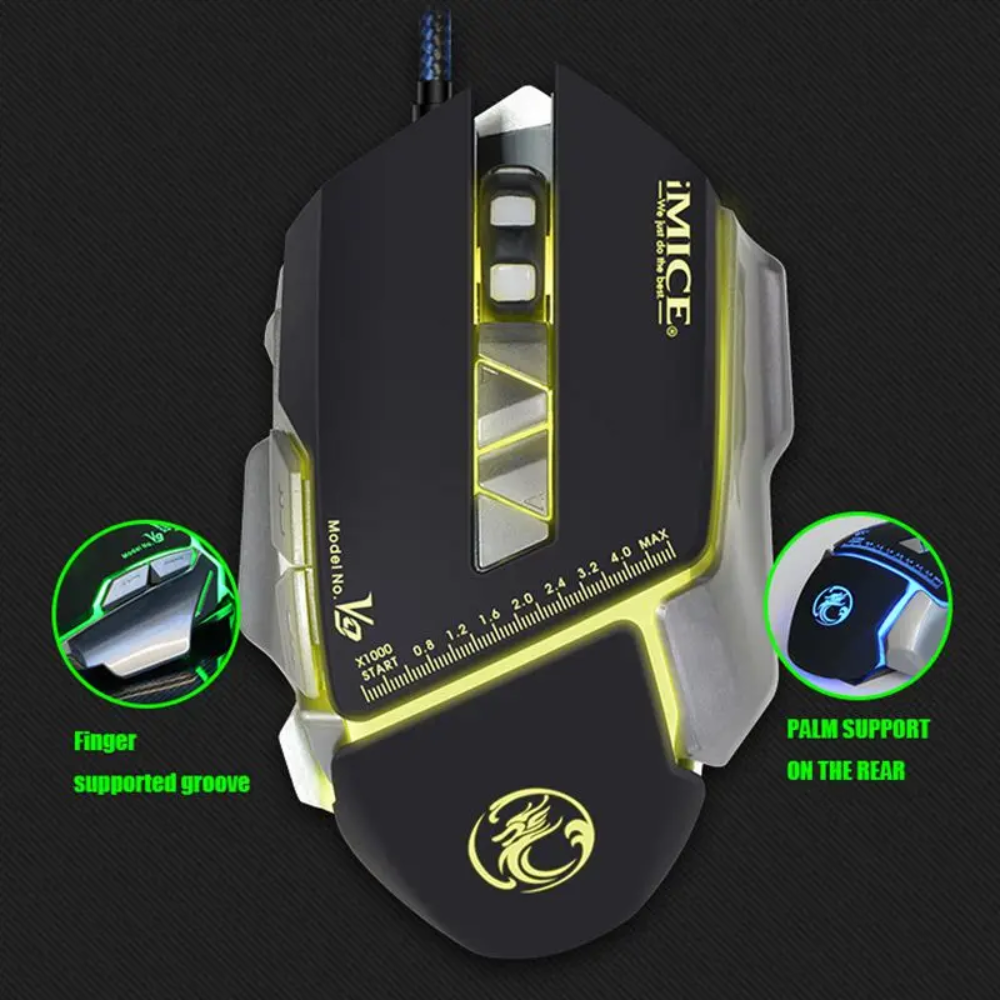 Souris Gamer iMICE V9 Filaire + Tapis de Souris Offert – RGB, 7 Boutons, Haute Sensibilité thumbnail 5