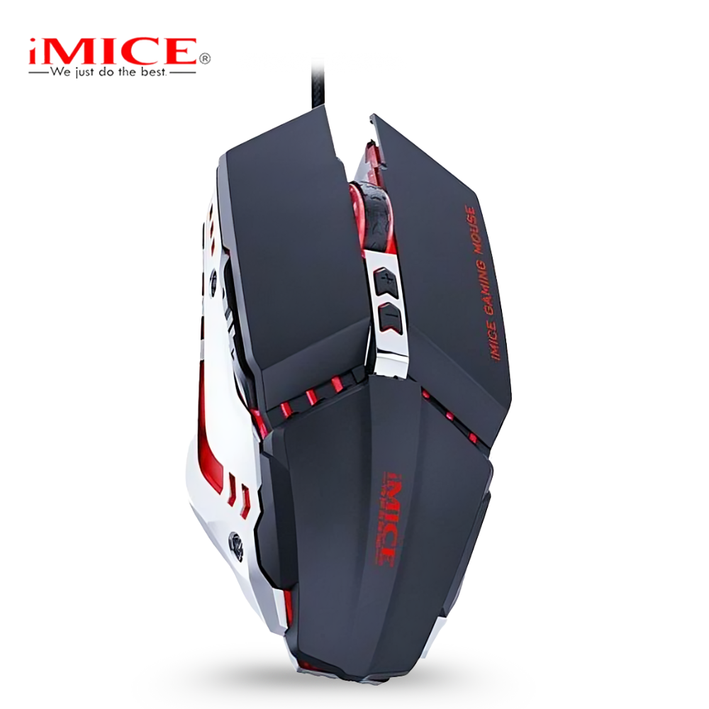 Souris Gamer iMICE T80 Filaire + Tapis de Souris Offert – RGB, DPI Réglable, Design Ergonomique