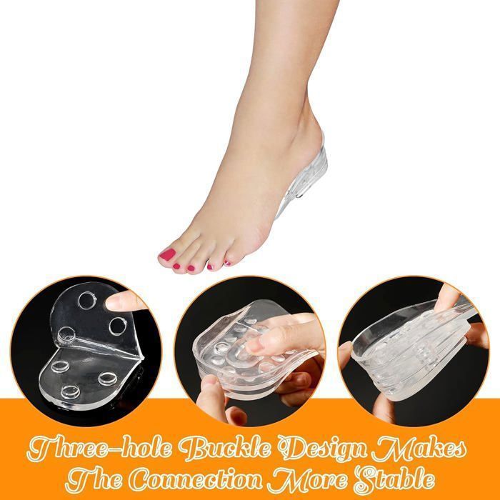 Semelle de chaussure Talonnettes Grandissantes Jusqu’à 5 Cm En Gel silicone Mixte pour Homme et Femme