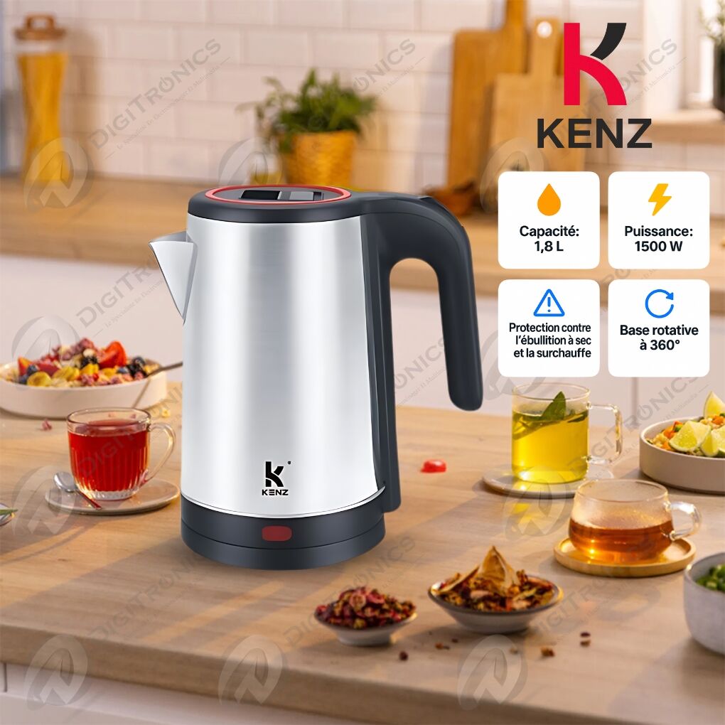 Bouilloire Électrique 1.8L 1500W, Arrêt Automatique Et Manuel, GK-9726