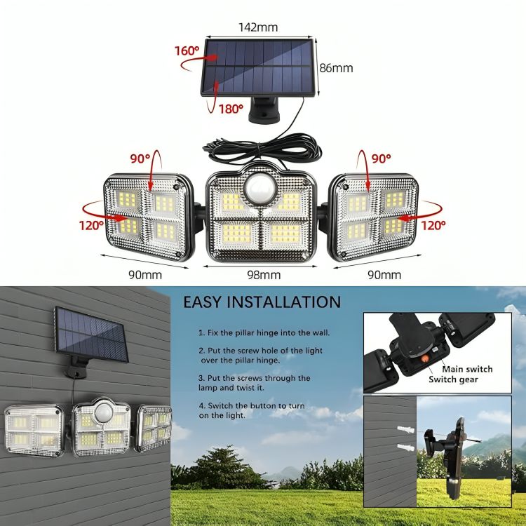 Lampe Solaire JD – Éclairage LED Extérieur thumbnail 6