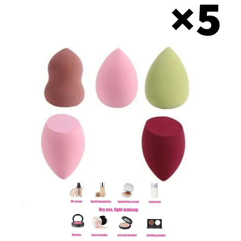 5 Mini éponges de Maquillage Couleurs Aléatoires