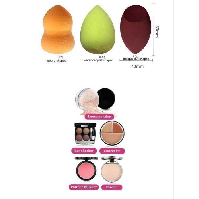 5 Mini éponges de Maquillage Couleurs Aléatoires