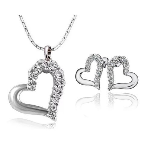 Parure De Bijoux Forme Cœur Inoxydable