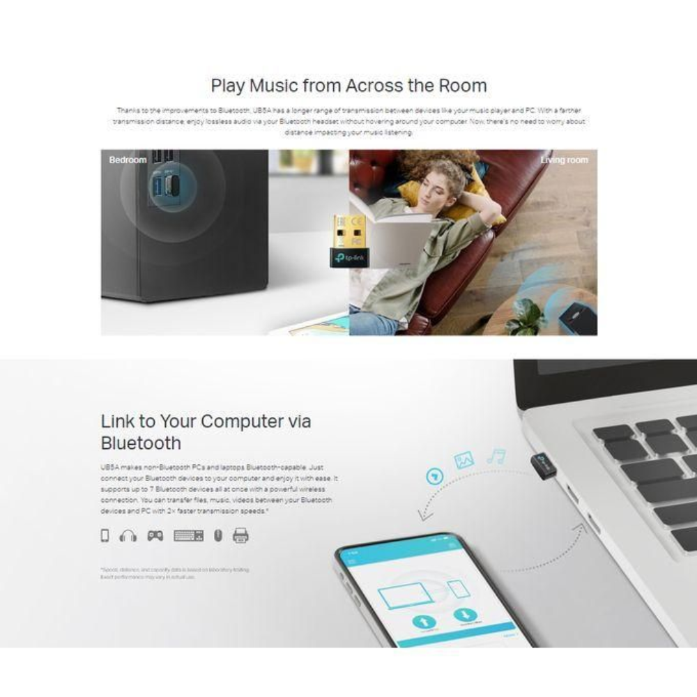 Adaptateur Bluetooth TP-LINK UB5A USB 5.0 + Ecouteur gratuit thumbnail 3