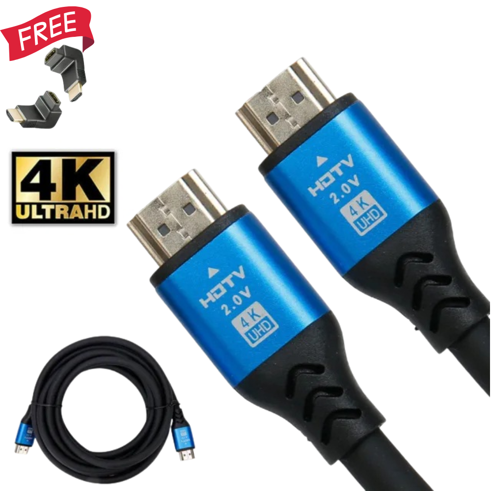 Câble Hdmi Vers Hdmi 1,5m Hdtv 2.0 4k Premium + Deux Adaptateur Hdmi Male / Femelle Gratuit