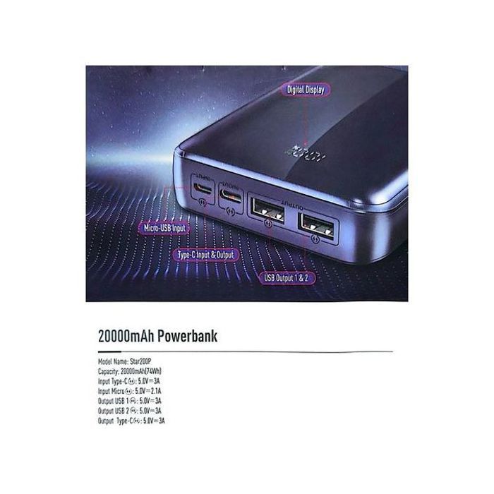 Power Bank Star 200p Fast Charging Type-c 15w thumbnail 3