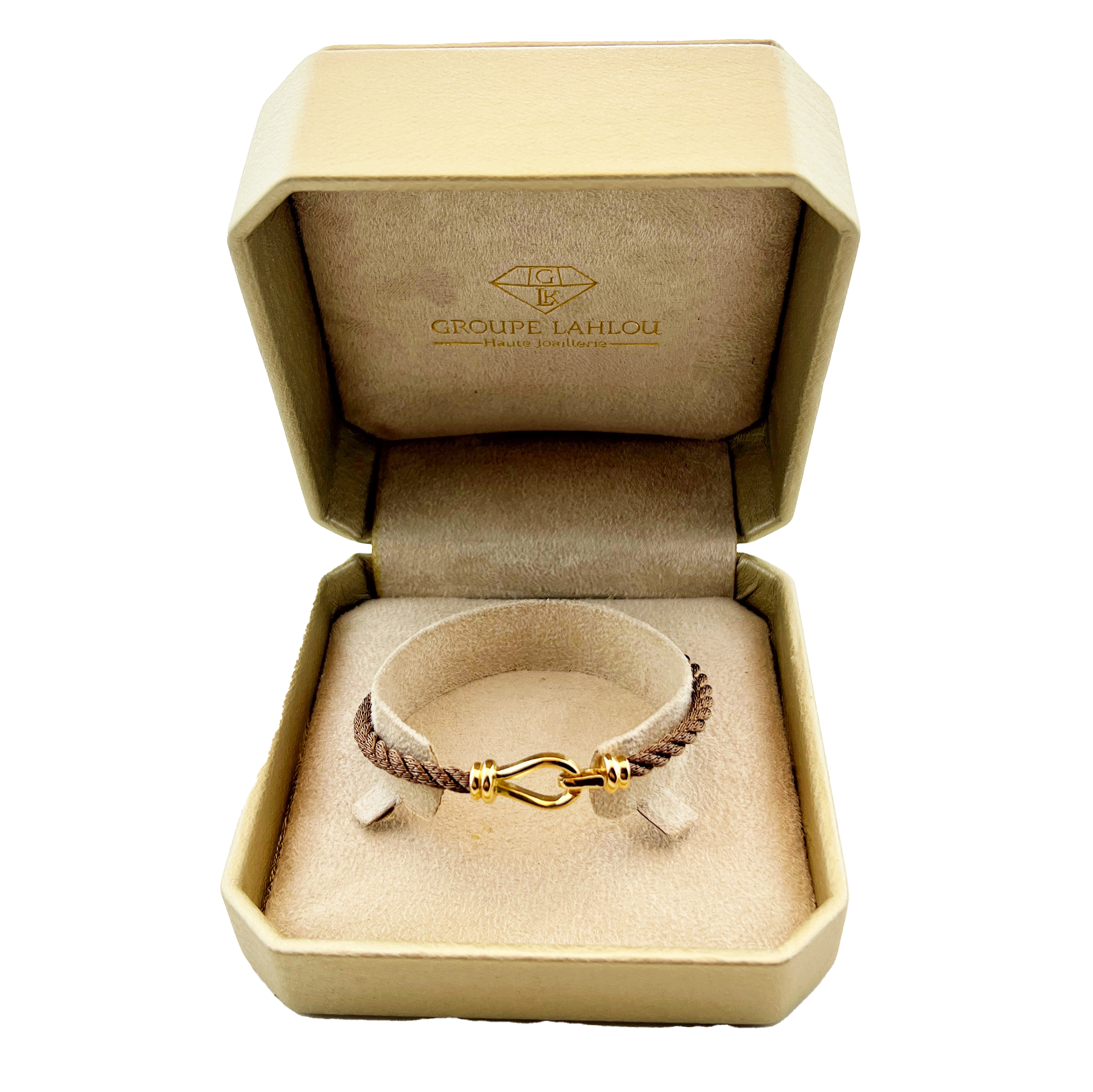 Bracelet Homme Câble Torsadé Noir & Or 18K - Crochet Marin