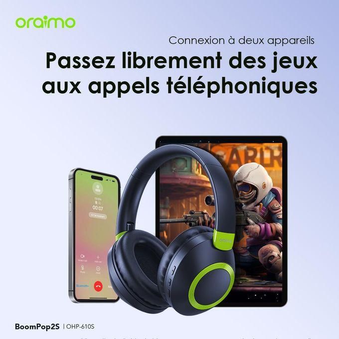 Casque Bluetooth BoomPop2S supra-auriculaires sans fil ENC Bluetooth 5.3 Grande Autonomie thumbnail 5