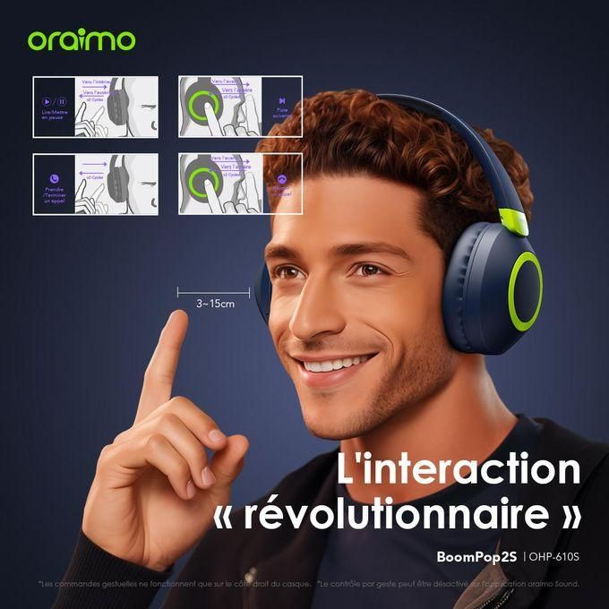 Casque Bluetooth BoomPop2S supra-auriculaires sans fil ENC Bluetooth 5.3 Grande Autonomie thumbnail 6