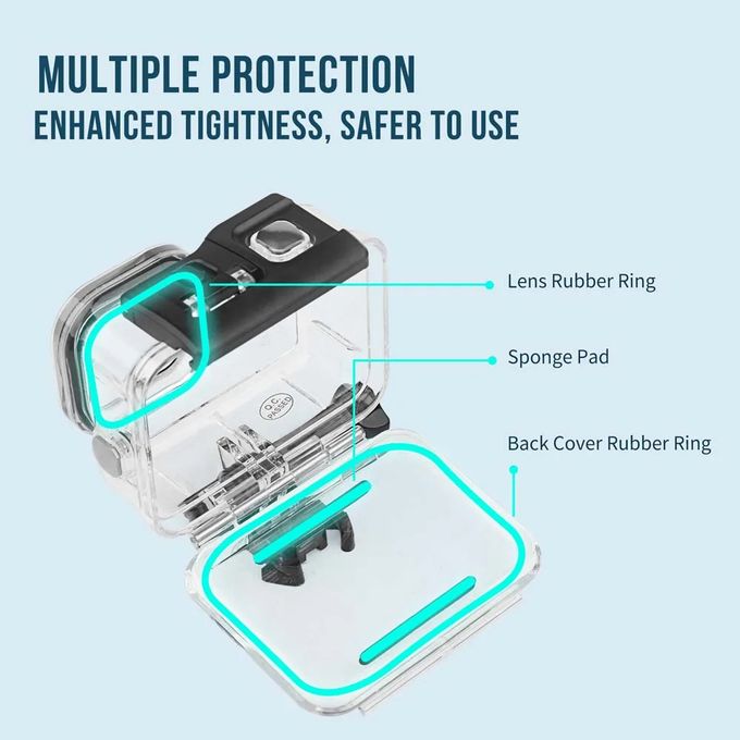 Coque étanche pour Gopro Hero 10 11 12, Support de 60m de profondeur de plongée thumbnail 4