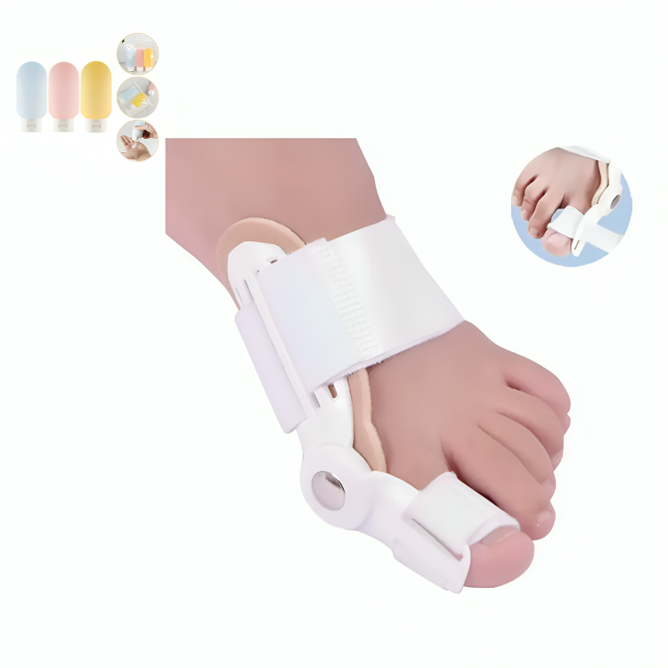 1pc Separateur dorteils, Ajusteur d'os du pouce de pied +Bouteille de voyage étanche en silicone gratuit