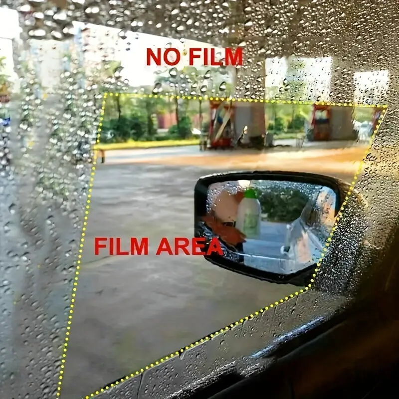 Lot de 2 Films Anti-Pluie pour Rétroviseurs de Voiture – Conduite Sûre par Temps de Pluie & Brouillard thumbnail 6