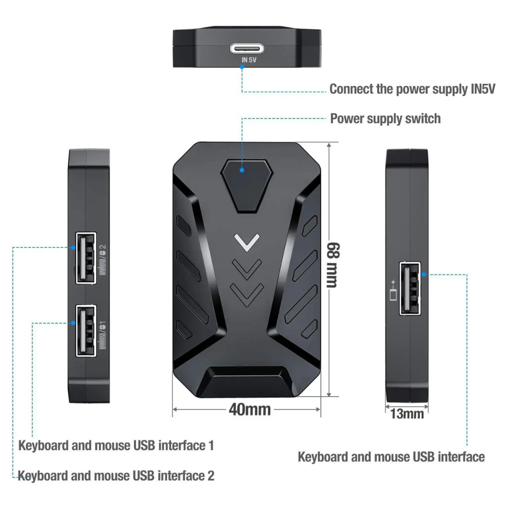 Ensemble Clavier & Souris Gaming Mobile avec Convertisseur – Compatible Android, iOS & iPad thumbnail 6