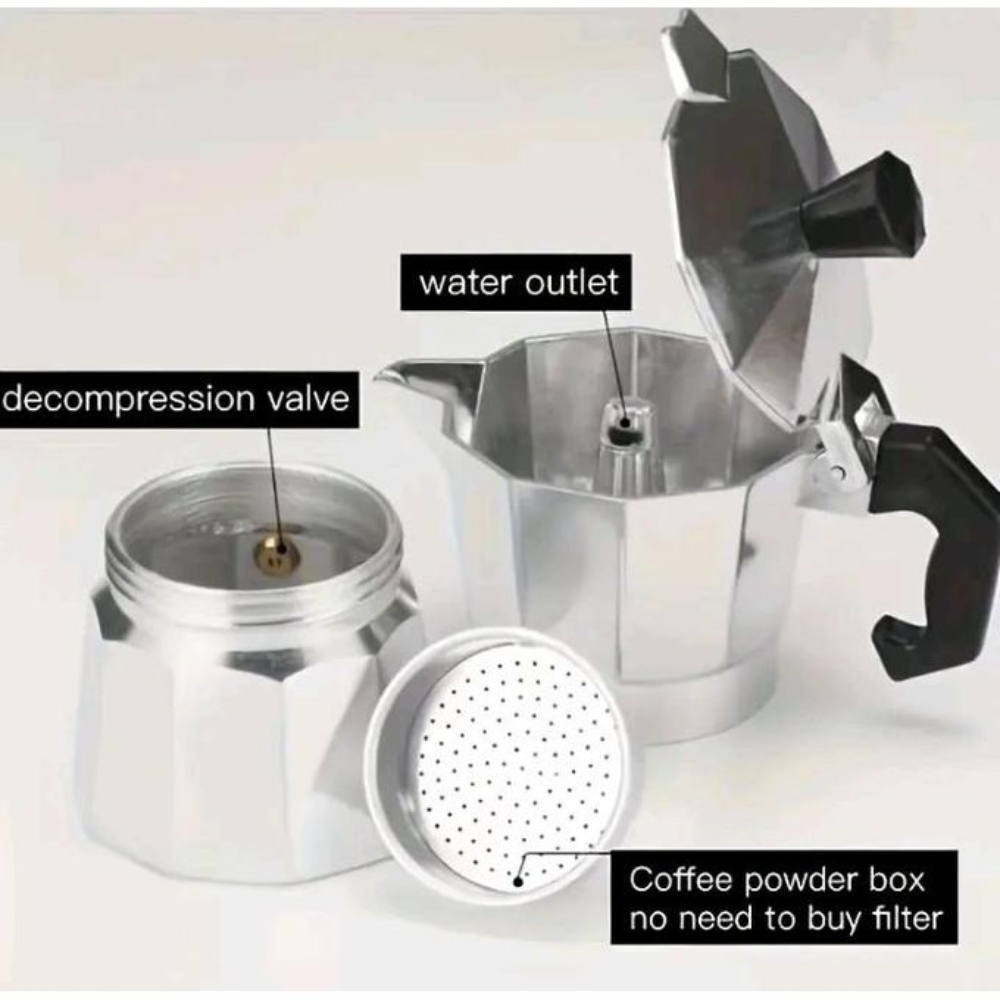 Cafetière Moka Classique 6 Tasses - Goût Espresso Authentique thumbnail 5