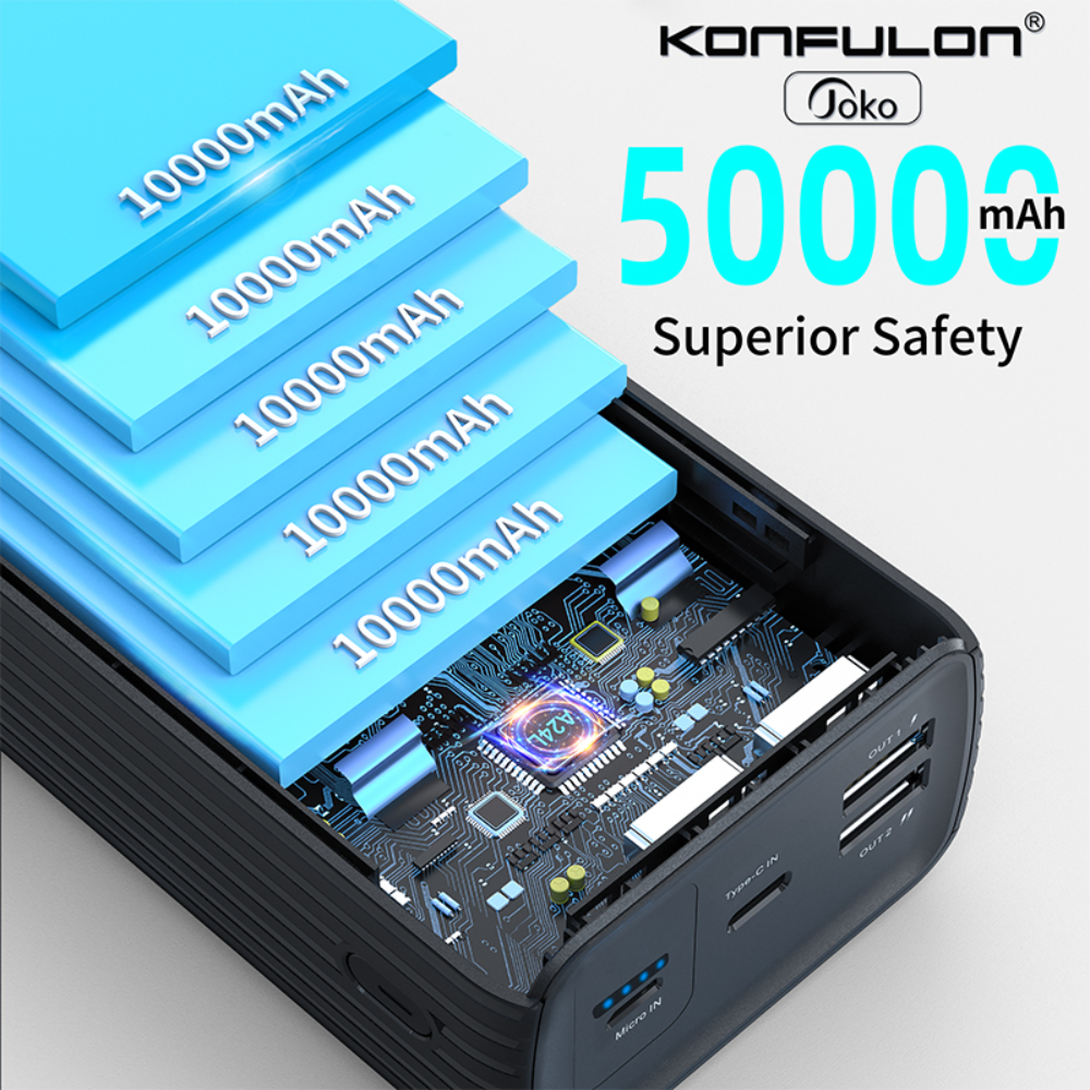 Powerbank 50000 mAh A22 Original + Cable 3-in-1 Lightning / Micro / Type-C thumbnail 3