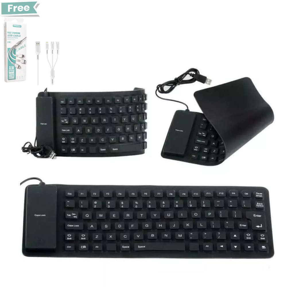 Touches USB flexibles et pliables en caoutchouc  pour clavier étanche