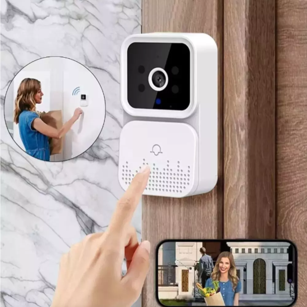 Mini Sonnette Sans Fil Avec Camera Wi-Fi+ Cable 3-in-1 Lightning / Micro / Type-C thumbnail 3