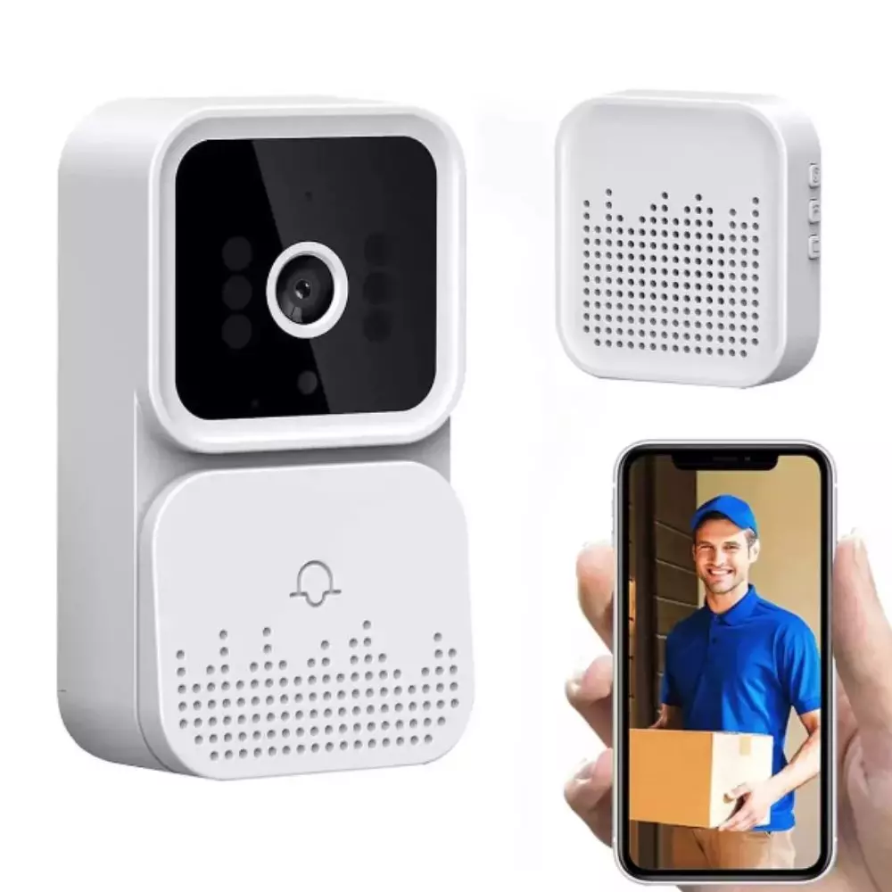 Mini Sonnette Sans Fil Avec Camera Wi-Fi+ Cable 3-in-1 Lightning / Micro / Type-C thumbnail 4