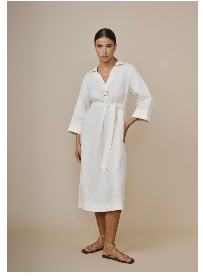 ROBE EN LIN VANILLE 