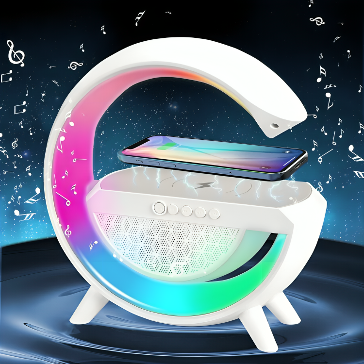 Haut-parleur Bluetooth avec Chargeur Sans Fil, Veilleuse RGB & Radio FM thumbnail 4