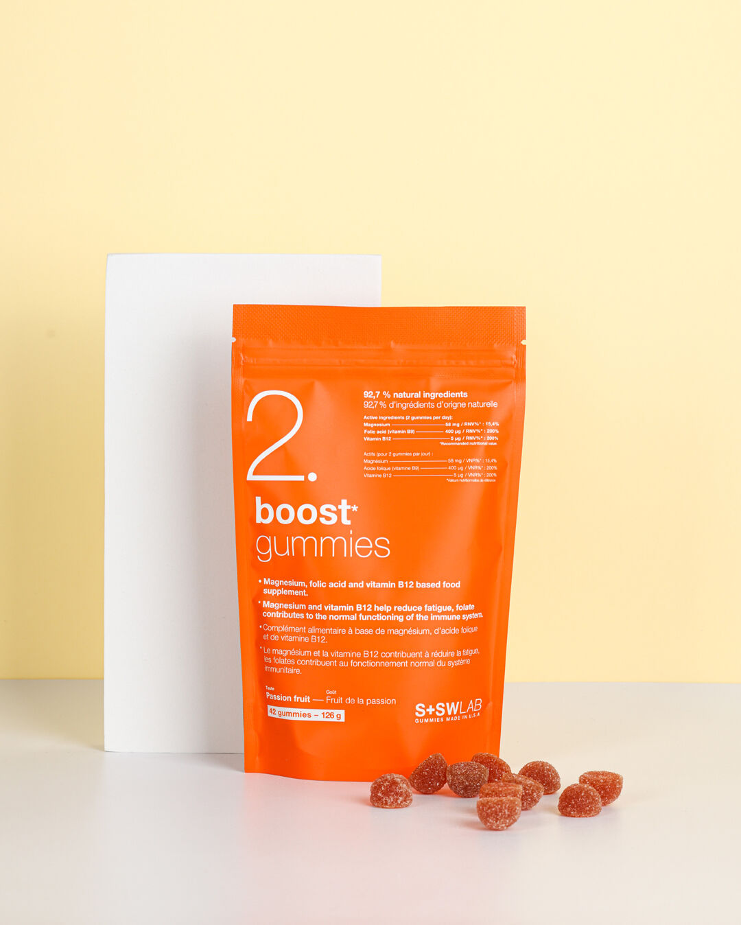 SSWLAB 2 BOOST GUMMIES 126G 42 GUMMIES GOUT FRUIT DE LA PASSION