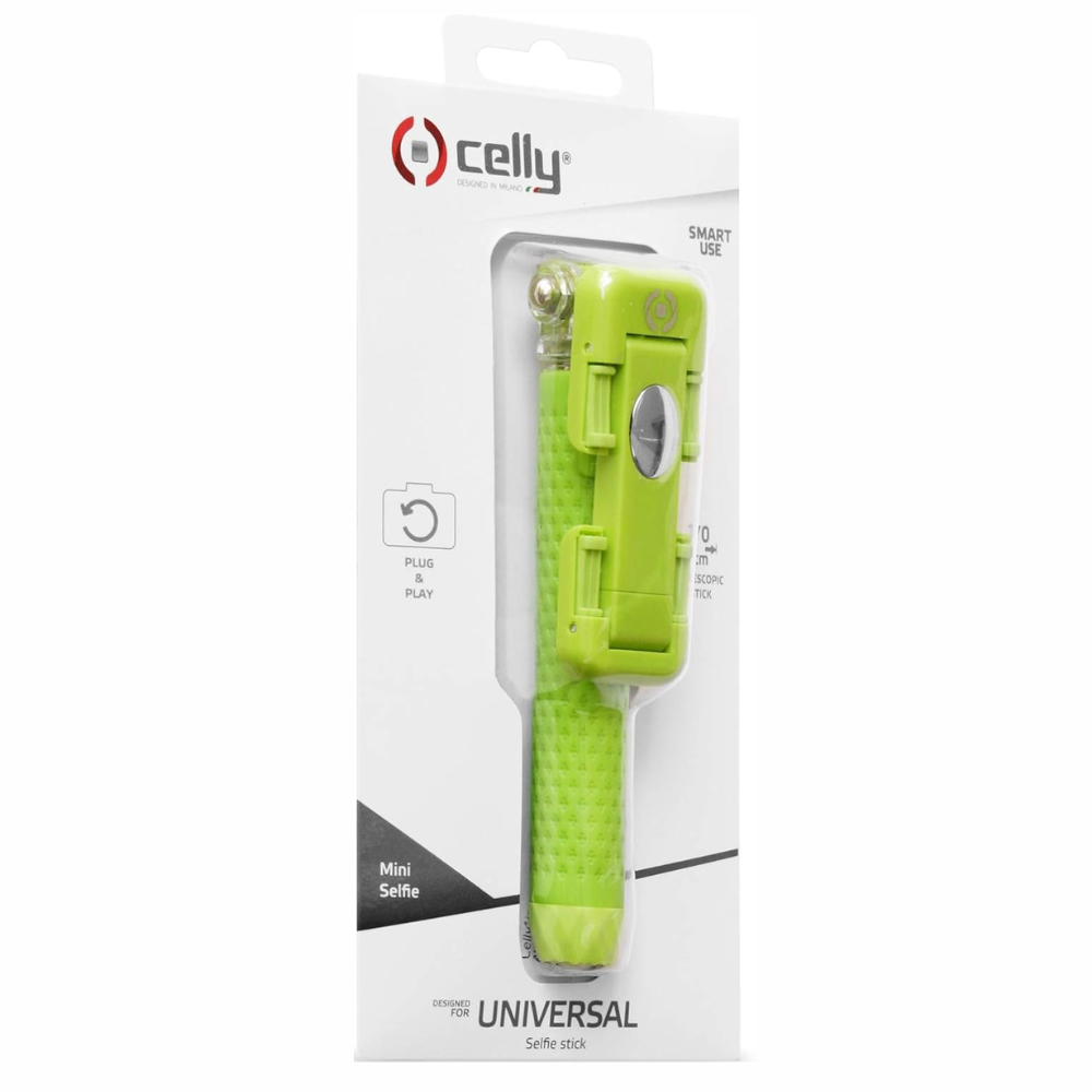 Mini Selfie Stick pour Smartphones 14 cm  - VERT