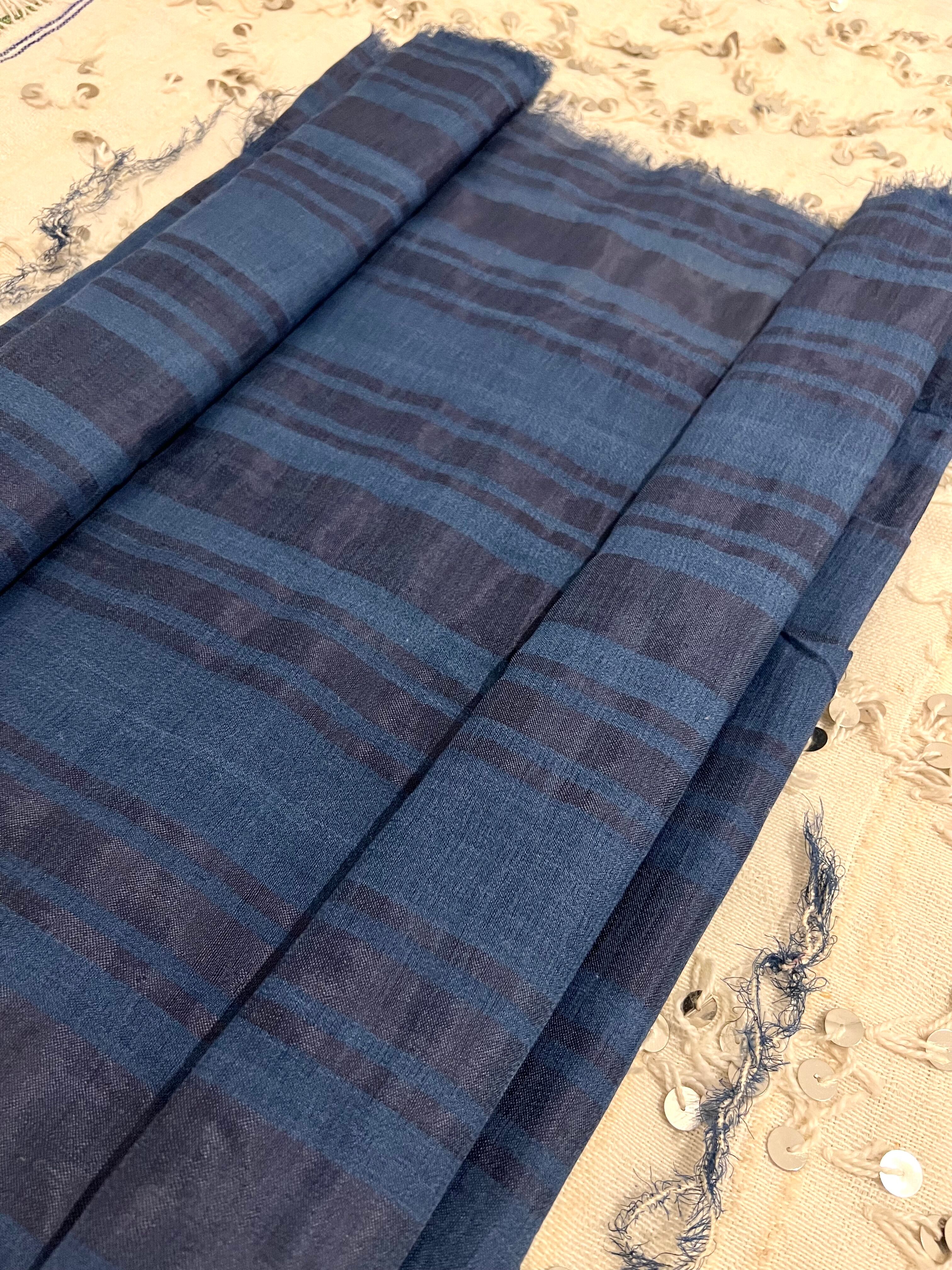 Tissu Bzioui Élégance Marine Ton sur ton thumbnail 5