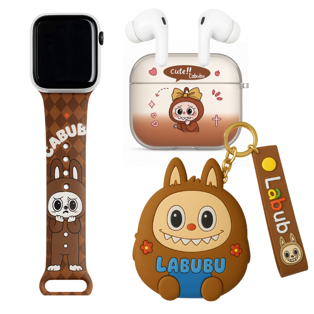 Pack Accessoires Labubu – Montre, Écouteurs Sans Fil & Porte-clés