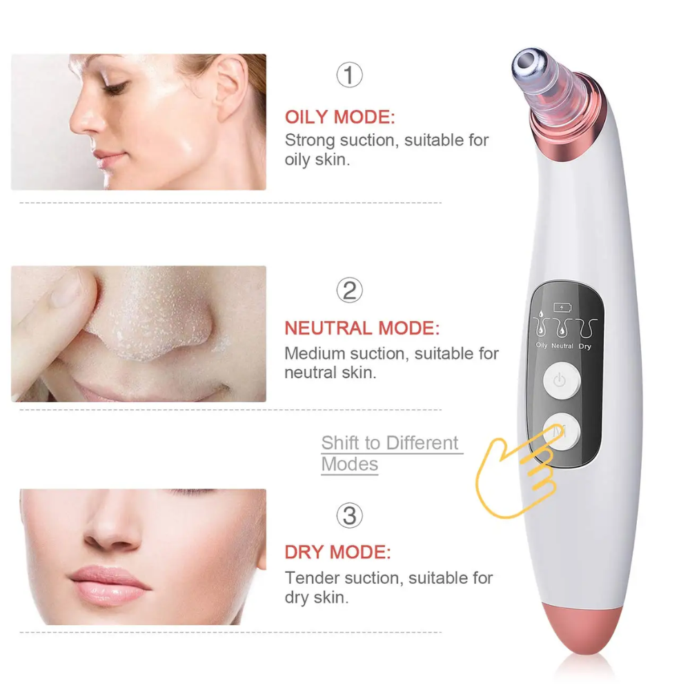 Aspirateur De Pores Pour Points Noirs – Avec Caméra Et 3 Embouts thumbnail 5