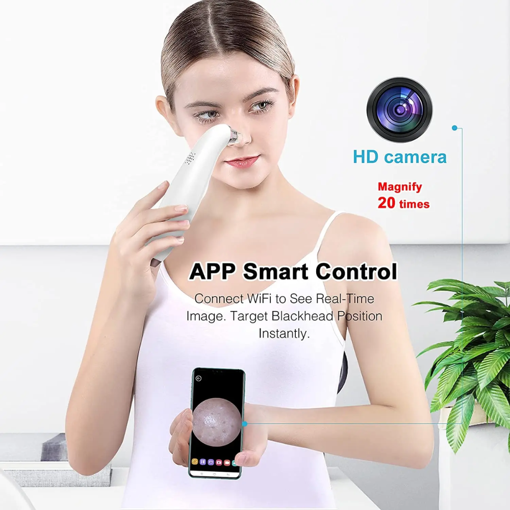 Aspirateur De Pores Pour Points Noirs – Avec Caméra Et 3 Embouts thumbnail 7