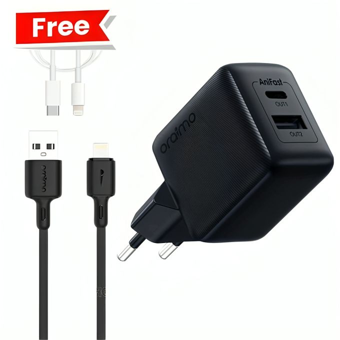 Chargeur Cannon 18D IPHONE, adaptateur 2 port Type-c / Usb 18W + Cable type-c to lightning Gratuit