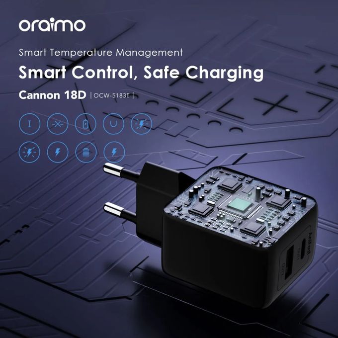 Chargeur Cannon 18D IPHONE, adaptateur 2 port Type-c / Usb 18W + Cable type-c to lightning Gratuit thumbnail 4