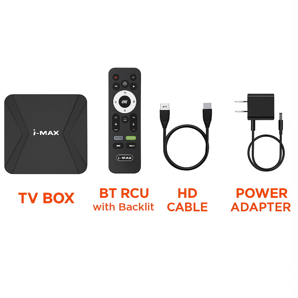 I-MAX 4K Boitier de Streaming avec Google TV, Chromecast et Commande Vocale + adaptateur hdmi gratuit thumbnail 3
