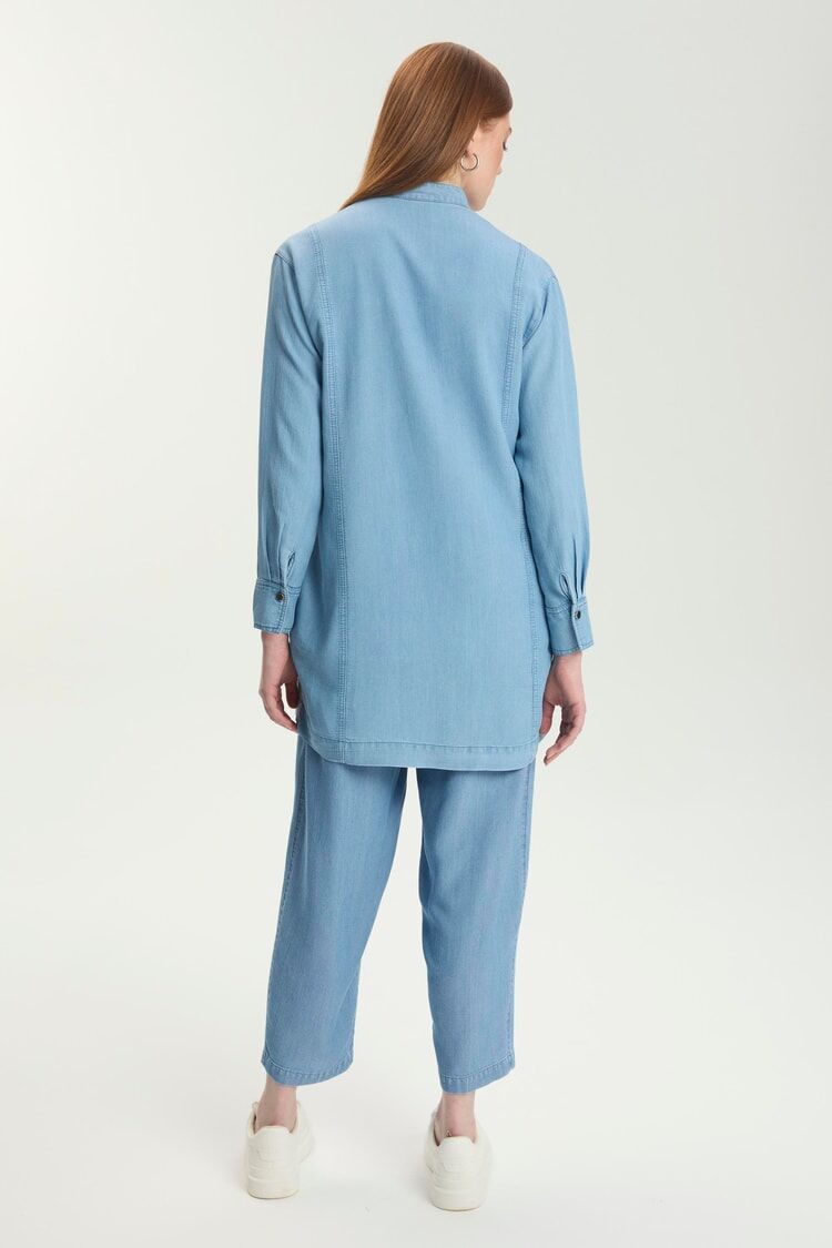 Ensemble deux pièces en jean avec veste et maillot de corps à paillettes TK-1577 thumbnail 5