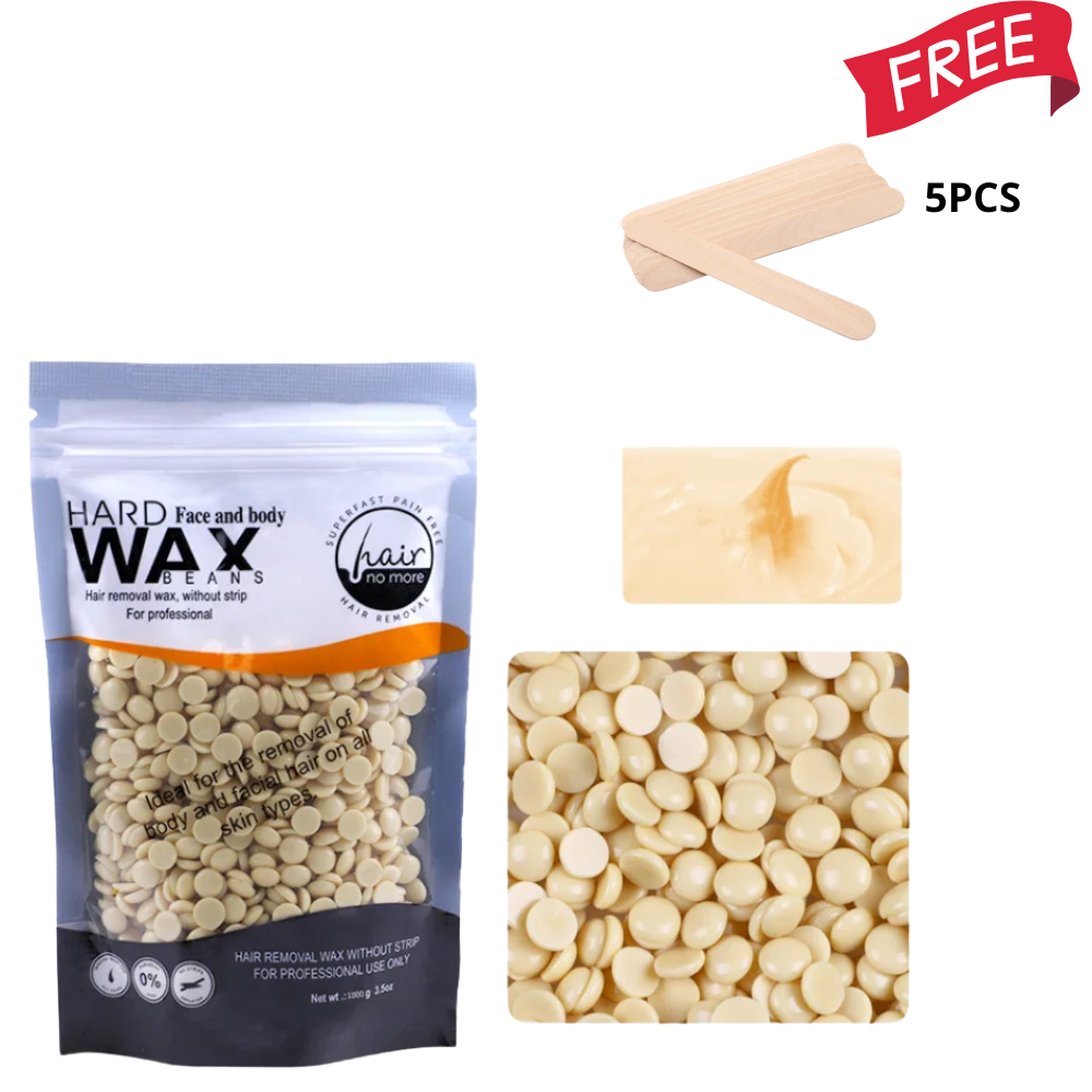 Cire Dure Dépilatoire - Épilation Sans Bandes + 5 Spatules pour Cire Gratuit