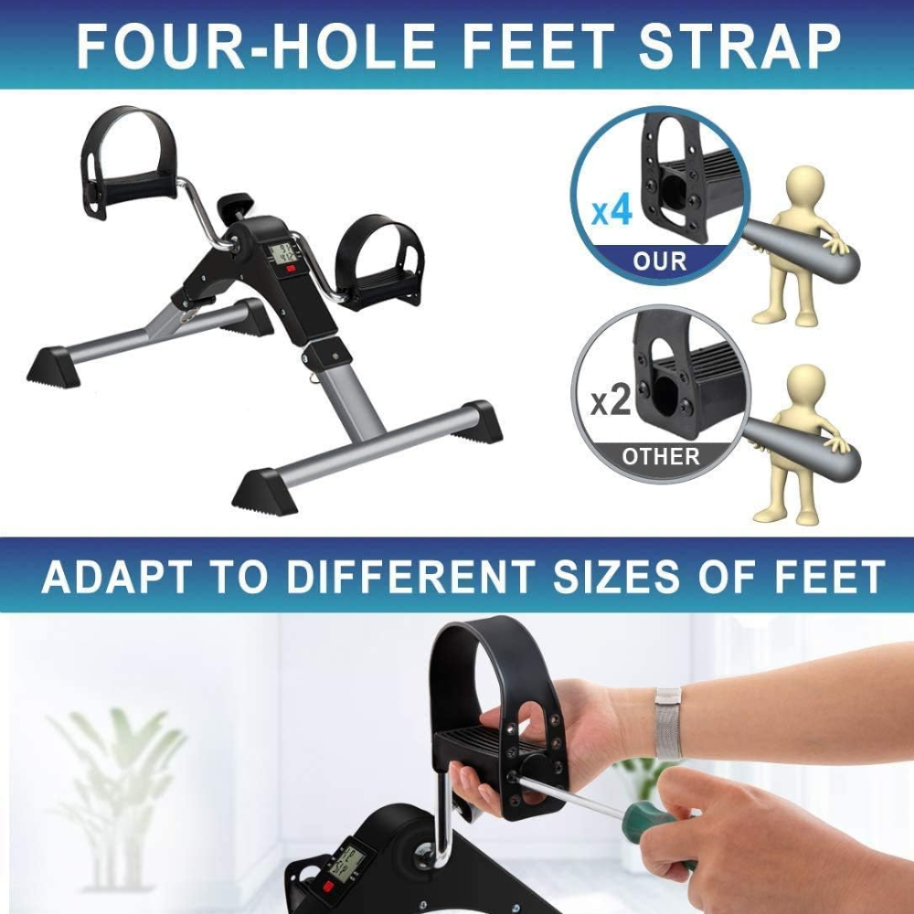 Vélo d'exercice pliable sous le bureau, appareil d'exercice portable pour les bras et les jambes thumbnail 5